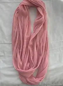 Women’s Pink Infinity Scarf with Silvery Shimmer