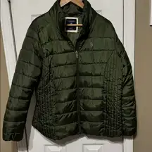 U.S. Polo Assn. Dark Green Puffer Jacket Size 1X
