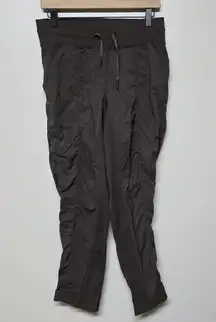 Lululemon Dance Studio Brown Ruched Athletic Pants Unlined Women's Size 8 EUC