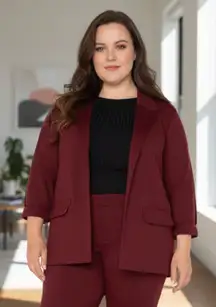 NWOT Liverpool Boyfriend Blazer With Princess Dart Color: Bordeaux