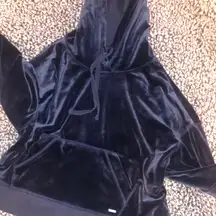 blue velour hoodie