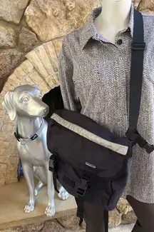 Patagonia Black Messenger Bag with Zipped Pockets