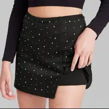 Wild Fable Black Bedazzled Sparkly Mini Skort Stretchy