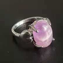 Woman S925 silver purple amethyst ring size 6