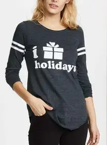 Chaser  NWT revolve I Love Holidays Presents Christmas long sleeve medium grey