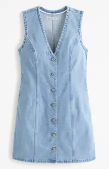 ABERCROMBIE & FITCH | Mara Denim Vest Mini Dress Button Down Jean | Size XL Tall