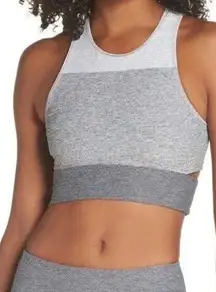 Outdoor Voices Colorblock Grey Slash Back Sports Bra /Crop Top Size Small