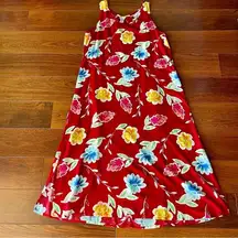 Jennifer Moore vintage Red floral maxi dress size large