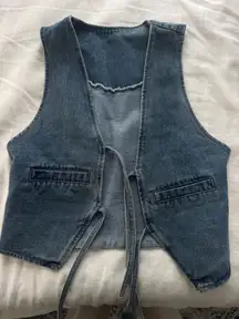 Amazon cropped denim vest 
