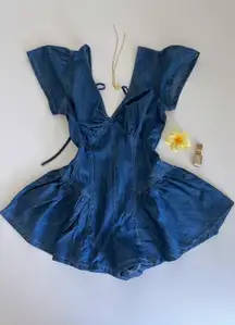 Free people denim romper 