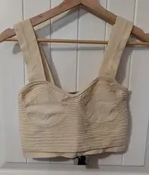 NWT Sincerely Jules Ribbed Bralette Women's Medium Nude/Beige