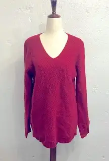 Cabela’s merino wool blend burgundy red V-neck sweater size M