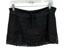 Becca black Crochet detail mini skirt  Size Small