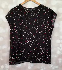 Halogen Black Polka Dot Blouse 