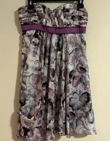 BCBGmaxazria NWOT watercolor floral strapless mini dress