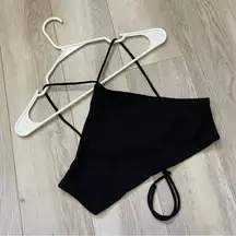 White Fox Halter Tank Top backless womens Black (small) going out party resort