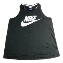 Racerback Tank Top Grey Floral Swoosh Logo