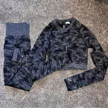 Gymshark  Adapt Camo Seamless Long Sleeve Crop Top and Leggings Set