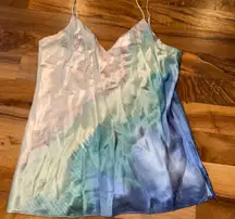Cami NYC silk Cami Top Blue Gradient Sleeveless Tank Top‎ Layering y2k resort