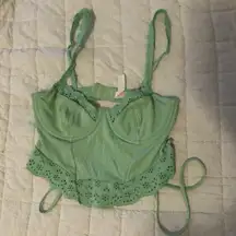 Colsie Green Eyelet Bralette Top