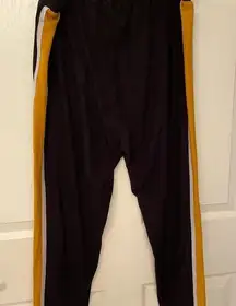Love ❤️ Ari Black straight leg pants with mustard & White side stripes size 3X