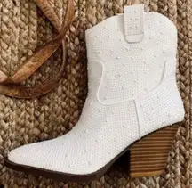 White Beaded Cowboy Boots