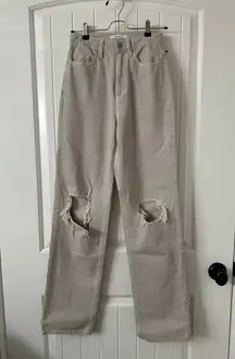 PacSun 90's Boyfriend Beige Distressed Jeans Size 24