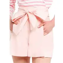 J.Crew Pink Tie Waist Short in Cotton Poplin