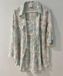 NWT Salt Life Button-Up Shirt And Dress Cover Up Beach Set Tropical Print Size S