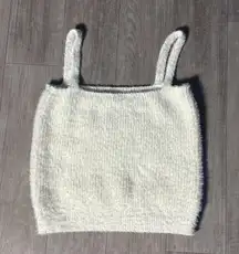 Willow & Wind Eyelash Knit Ivory Crop Top Size Medium. Fuzzy Top