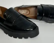 Franco Sarto Black Snakeskin Loafers