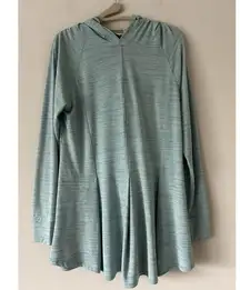 Soft Surroundings Blue Soft Lightweight Tunic Hoodie Size Small Comfort