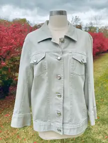 Multiples Embellished Rhinestone Pale Green Jacket Sz. L