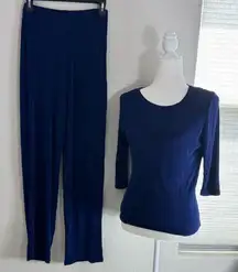 Double D Ranch Elegant Navy Women's Pants & Top Set Size S/XS