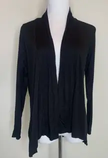 Black Open Front Jacket Sz Medium Light Weight Cardigan