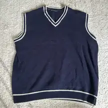 Brandy Melville Dark Blue V-Neck Sweater Vest