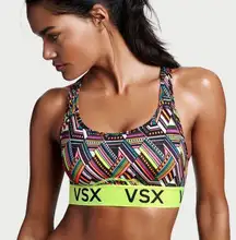 VSX Sports Women’s Geometric Colorful Unpadded Classic Racerback Bra Size Small