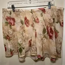 Avenue Body Size 22/24 Sexy Tan Floral Sheer Elastic Waist PJ Shorts