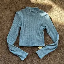 NWT OGL Move Cashmere-Like Thermal Mock Neck Crop Top in Heather Dusk
