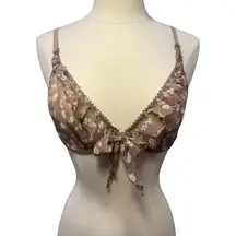 Free People Chiffon Floral Front Tie Bra
