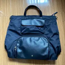 Samsonite Black Saffiano Leather / Nylon Tote Work Bag