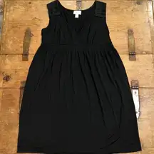 Loft Woman’s Black Aline V-neck knit tank top dress Size Medium