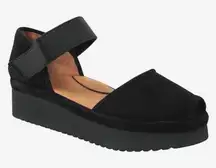 L’Amour Des Pieds Amadour Peep Toe Platform in Black Size 7.5M NEW
