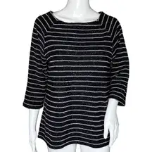 Banana Republic Sweater Womens Medium Navy Blue Multicolored Speckle Work Casual