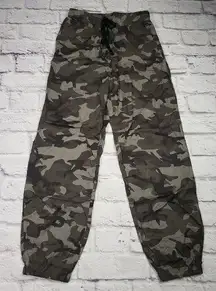 No One Cares Womens Size XS/X Chico Camo Jogger Elastic Waist Drawstring Pants