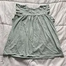 Lucky Brand Womens Size Medium Shirt Top Blouse Blue Short Sleeve 100% Cotton