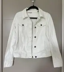 Authentics White Stretch Denim Jacket Size Small