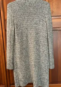 Apt. 9 Silver/Gray Knit Sweater long sleeve open front Holiday sparkle size M
