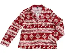 Old Navy Unisex Fair Isle Pajama Shirt Flannel Long Sleeve NEW Small
