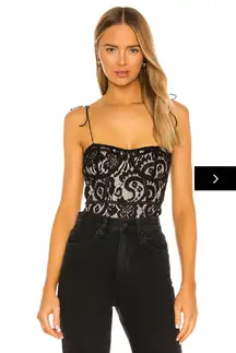 Superdown Stasia Black Lace Bodysuit